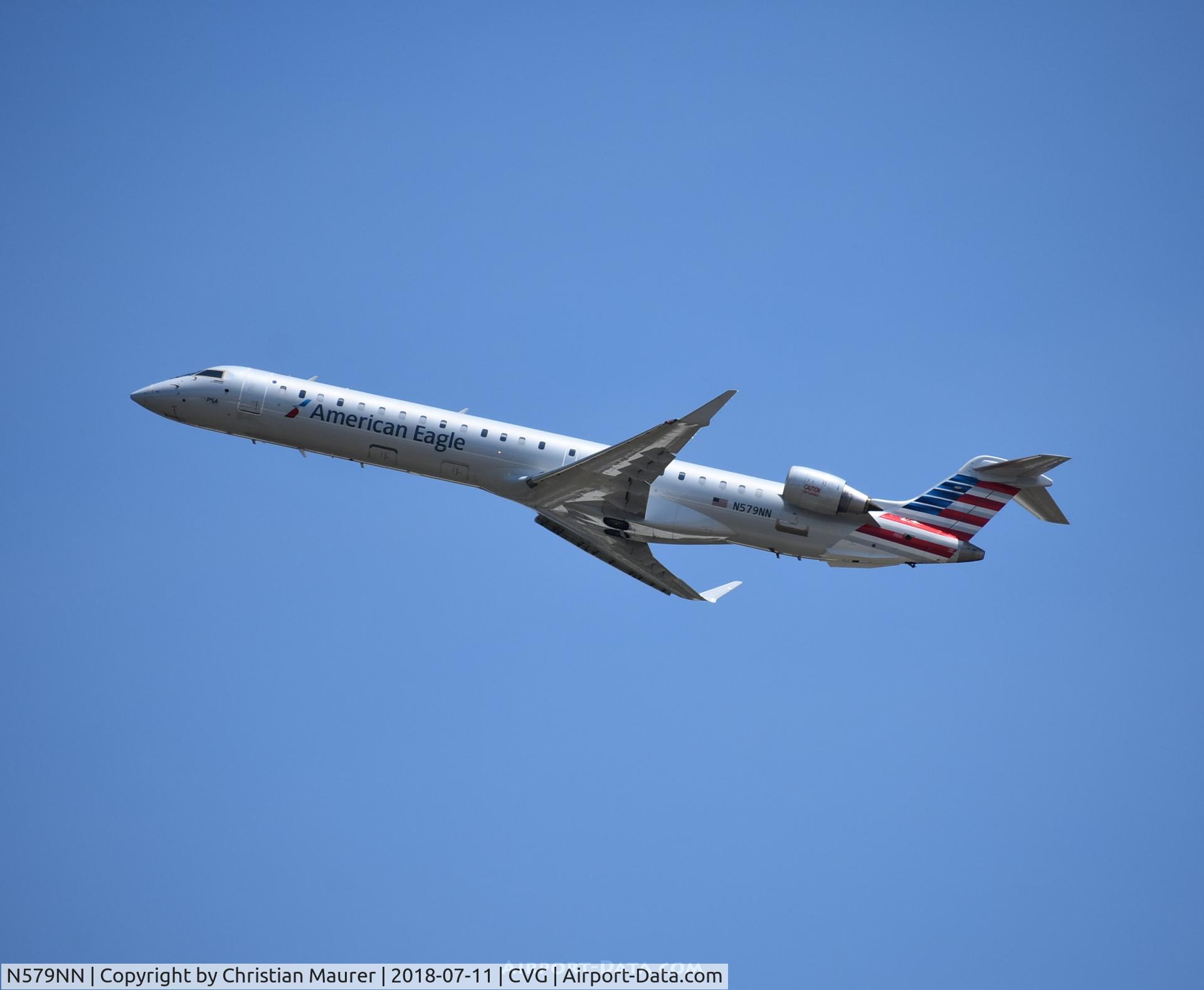 N579NN, 2015 Bombardier CRJ-900 (CL-600-2D24) C/N 15382, CRJ-900 departing to the north