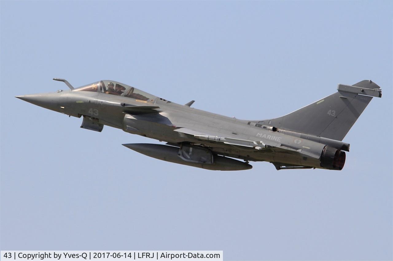 43, 2015 Dassault Rafale M C/N 43, Dassault Rafale M, Take off rwy 26, Landivisiau Naval Air Base (LFRJ) Tiger Meet 2017