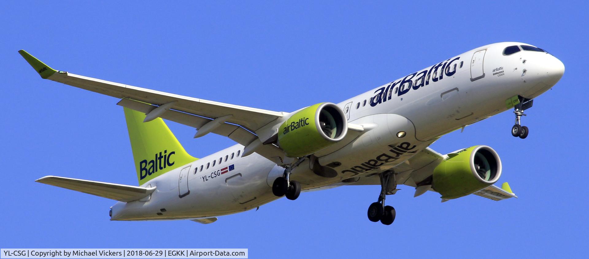 YL-CSG, 2017 Bombardier CSeries CS300 (BD-500-1A11) C/N 55009, Landing runway 08
