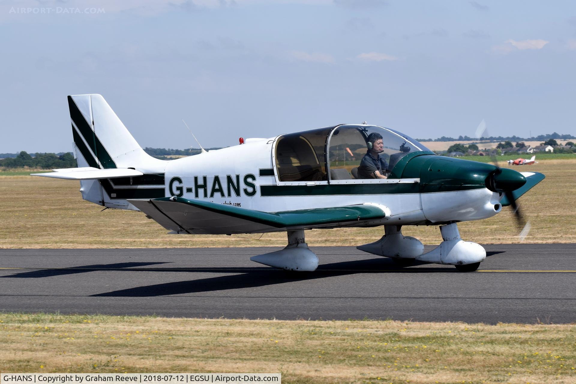 G-HANS, 1979 Robin DR-400-108  Dauphin 2+2 C/N 1384, Departing from Duxford.