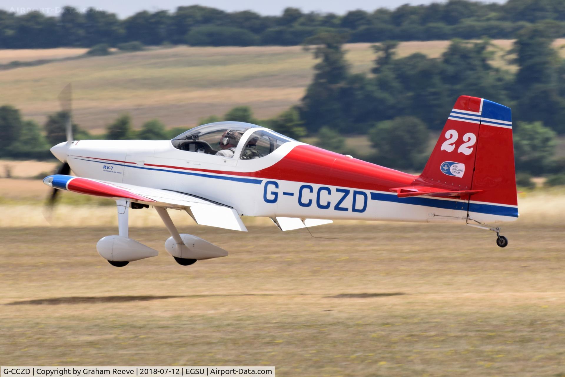 G-CCZD, 2004 Vans RV-7 C/N PFA 323-14087, Landing at Duxford.