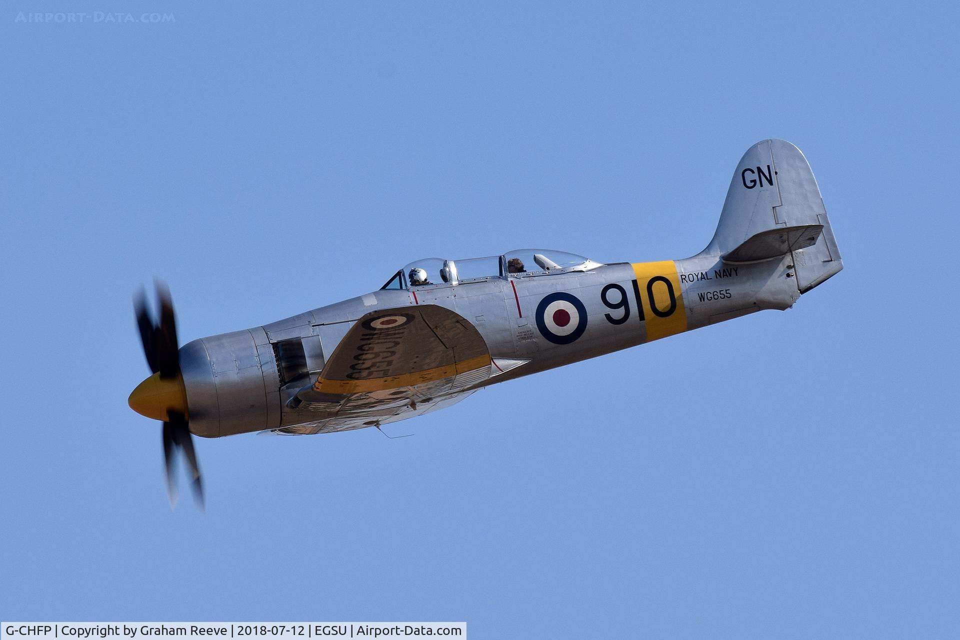 G-CHFP, 1952 Hawker Sea Fury T.20 C/N 41H/636070, Fly past at Duxford.