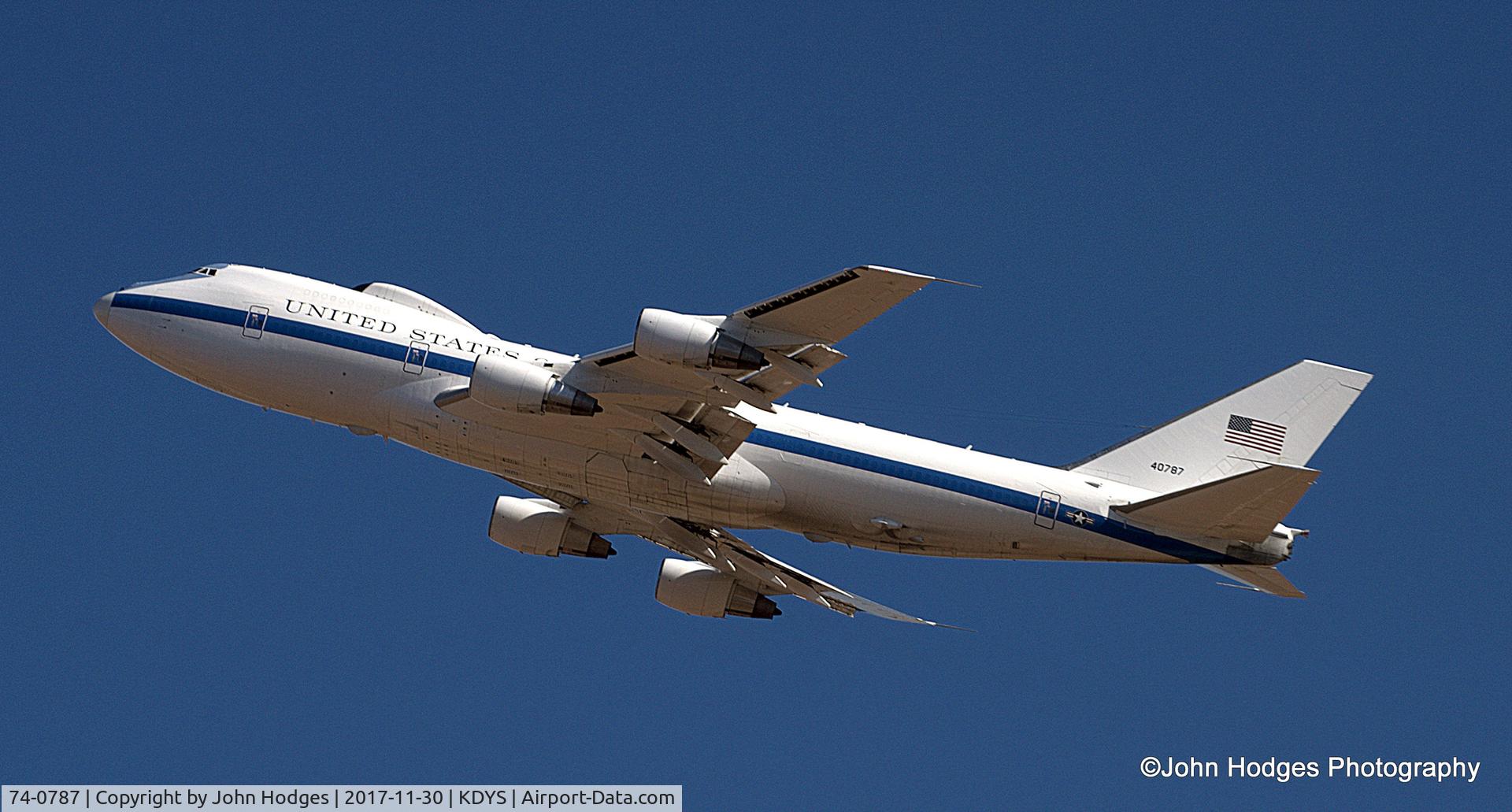 74-0787, 1974 Boeing E-4B C/N 20684, NEACAP leaving Dyess