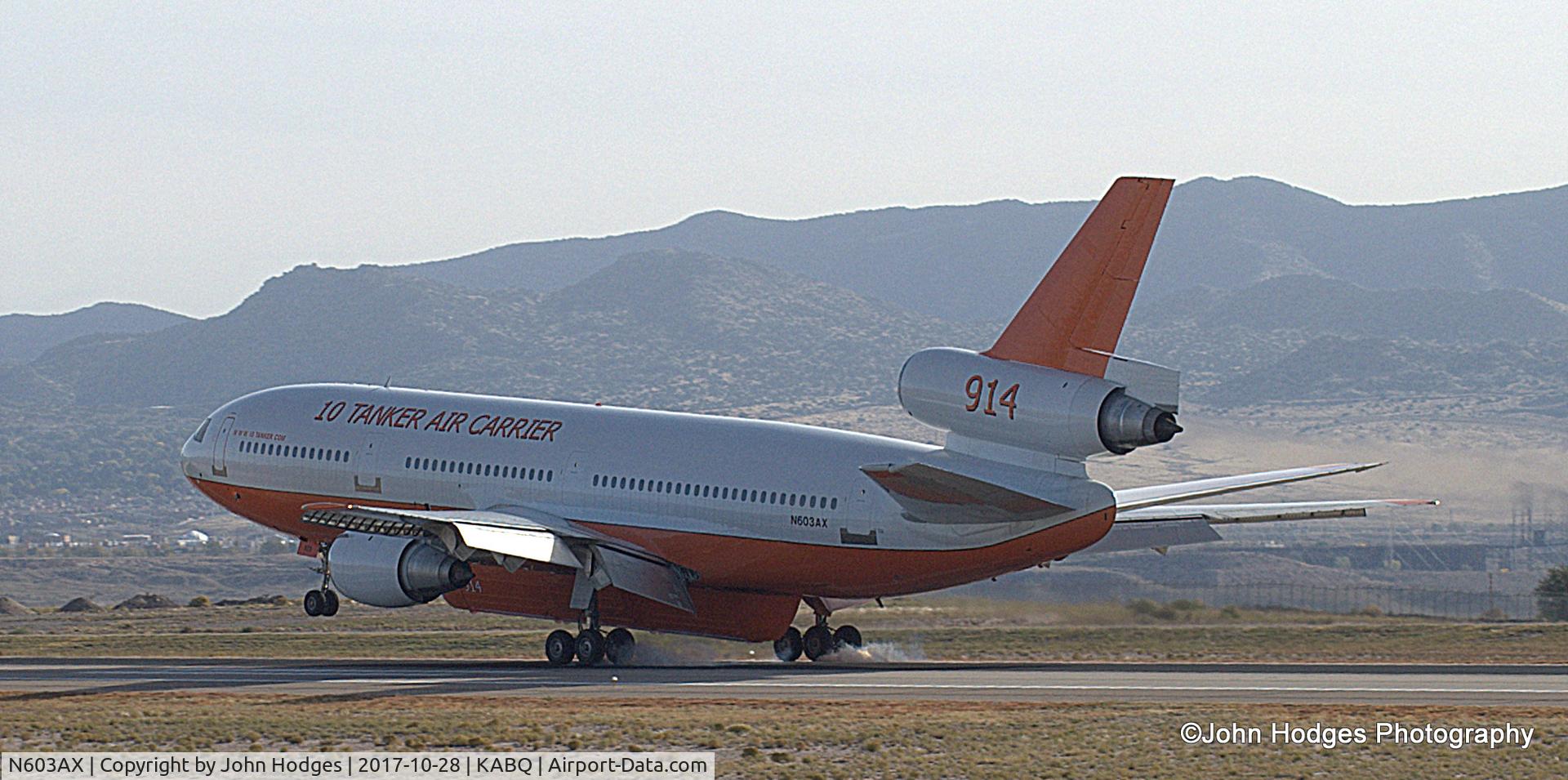N603AX, 1987 McDonnell Douglas DC-10-30 C/N 48267, Tanker 10 #914 coming home to KABQ as a Tanker for the first time