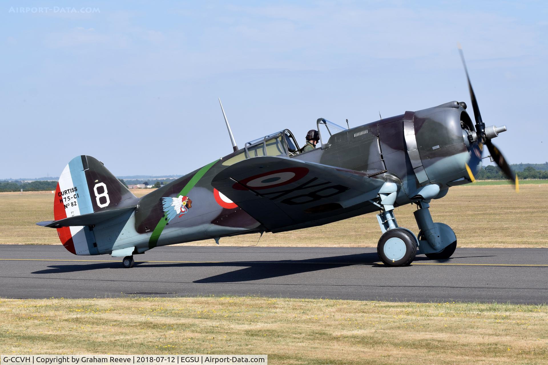 G-CCVH, 1939 Curtiss H-75A-1 C/N 12881, Departing from Duxford