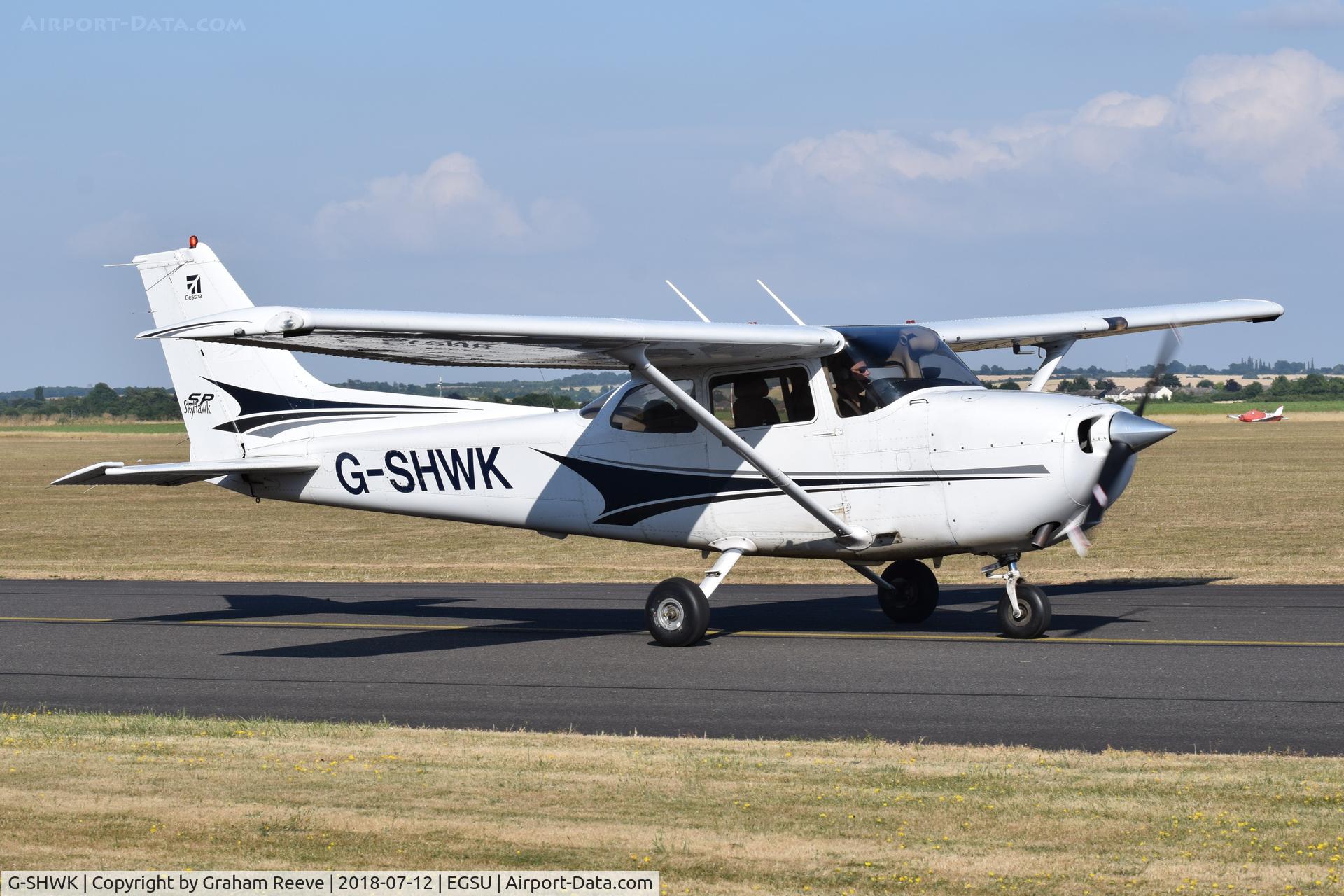 G-SHWK, 2004 Cessna 172S Skyhawk SP C/N 172S9642, Departing from Duxford.
