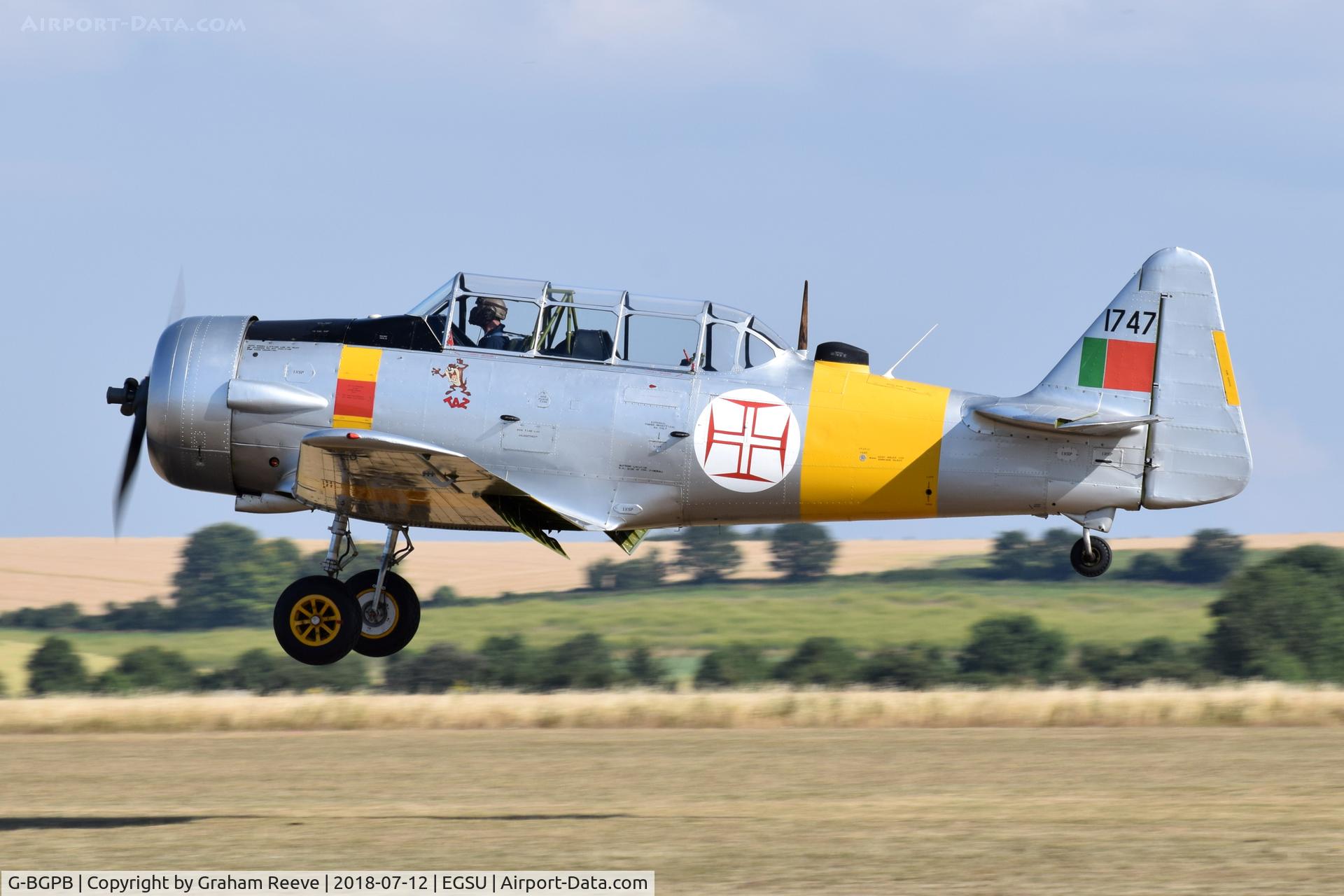 G-BGPB, 1953 Canadian Car & Foundry T-6 Harvard Mk.4 C/N CCF4-538, Landing at Duxford.