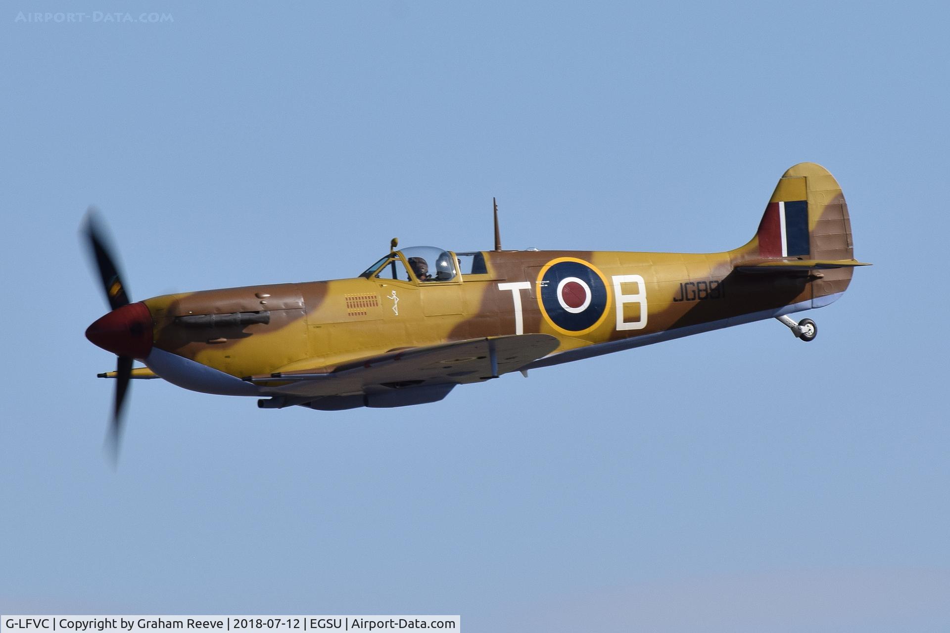 G-LFVC, 1943 Supermarine 349 Spitfire LF.Vc C/N CBAF.2405, Practice display at Duxford.