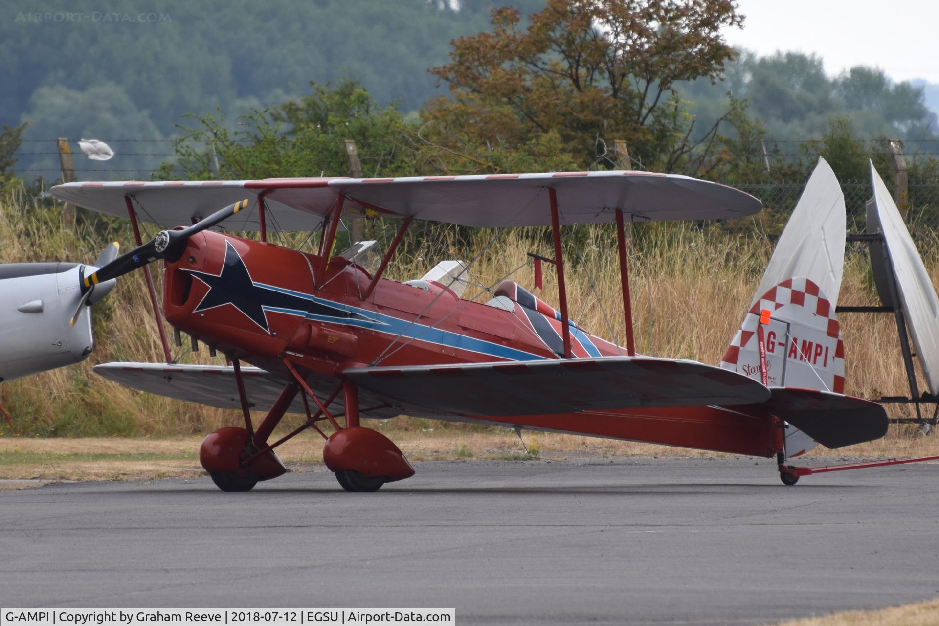 G-AMPI, 1946 Stampe-Vertongen SV-4C C/N 213, Under tow at Duxford.
