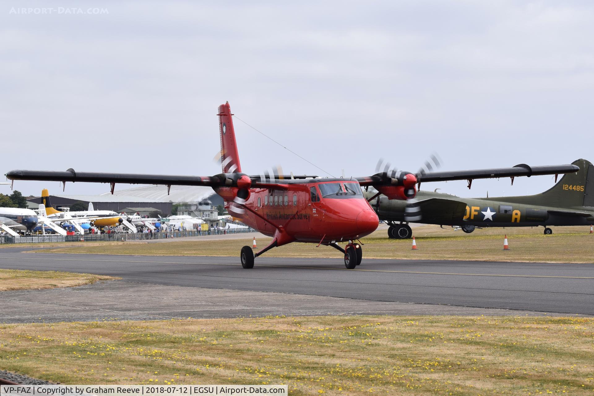 VP-FAZ, 1981 De Havilland Canada DHC-6-300 Twin Otter C/N 748, Just landed at Duxford.
