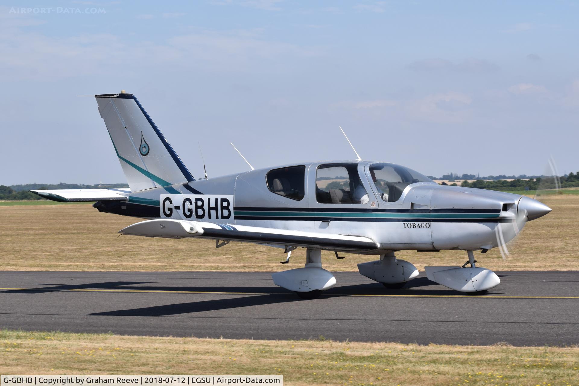G-GBHB, 1978 Socata TB-10 Tobago C/N 6, Departing from Duxford.