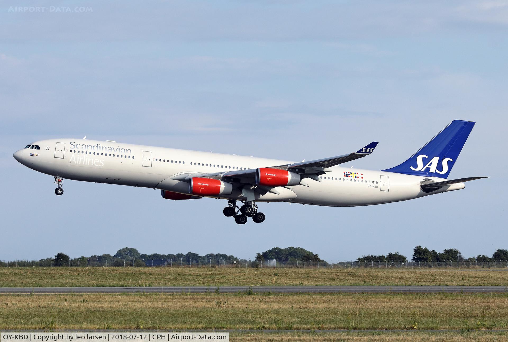 OY-KBD, 2002 Airbus A340-313X C/N 470, Copenhagen 12.7.2018 L/D R-04L