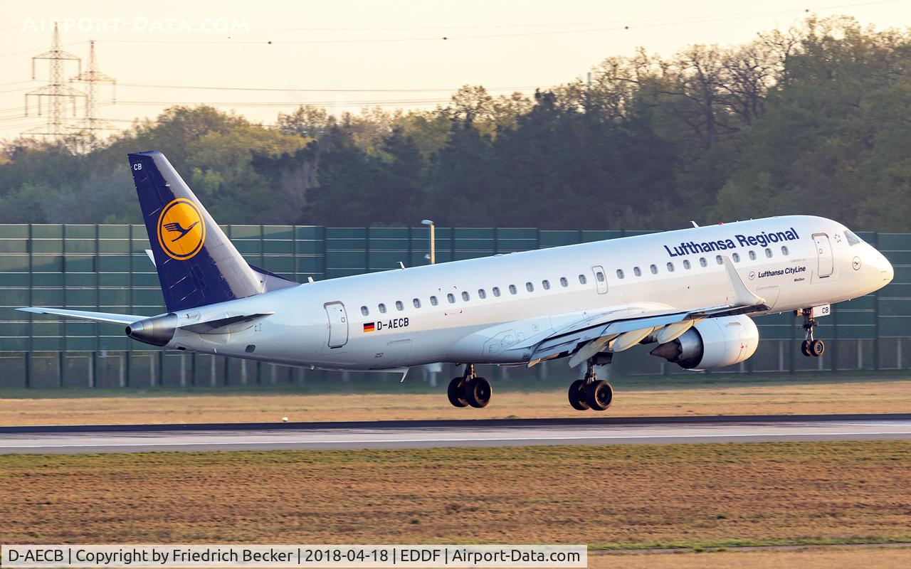 D-AECB, 2009 Embraer 190LR (ERJ-190-100LR) C/N 19000332, Moments prior touchdown on RW07L