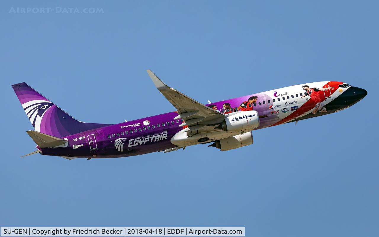 SU-GEN, 2017 Boeing 737-866 C/N 63806, departure via RW07C
