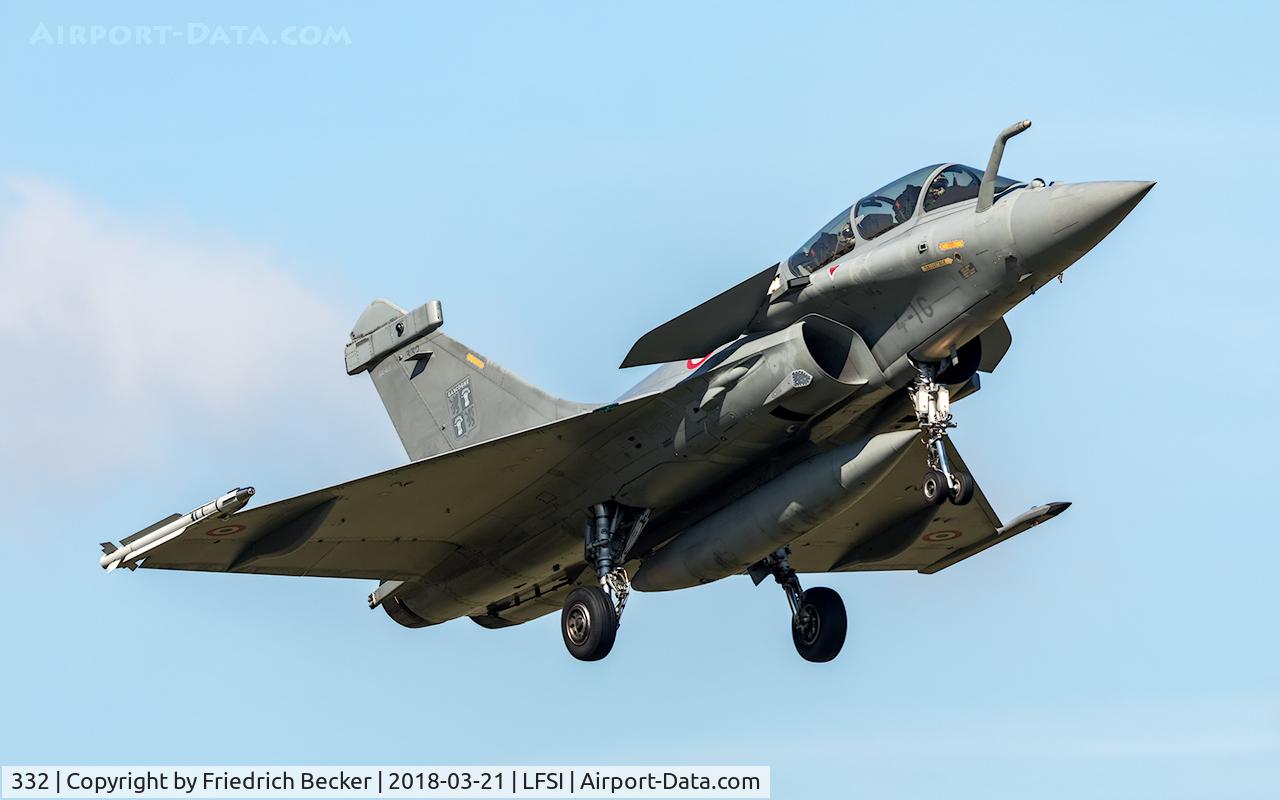 332, Dassault Rafale B C/N 332, on final at BA133 St. Dizier