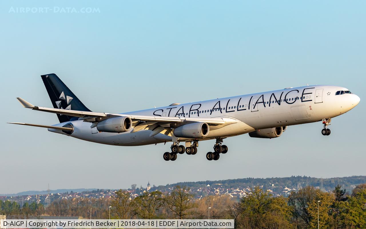 D-AIGP, 1998 Airbus A340-313X C/N 252, on final RW07L