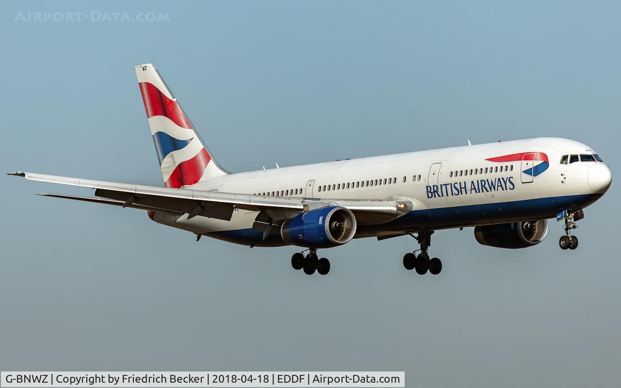 G-BNWZ, 1997 Boeing 767-336/ER C/N 25733, on final RW07L
