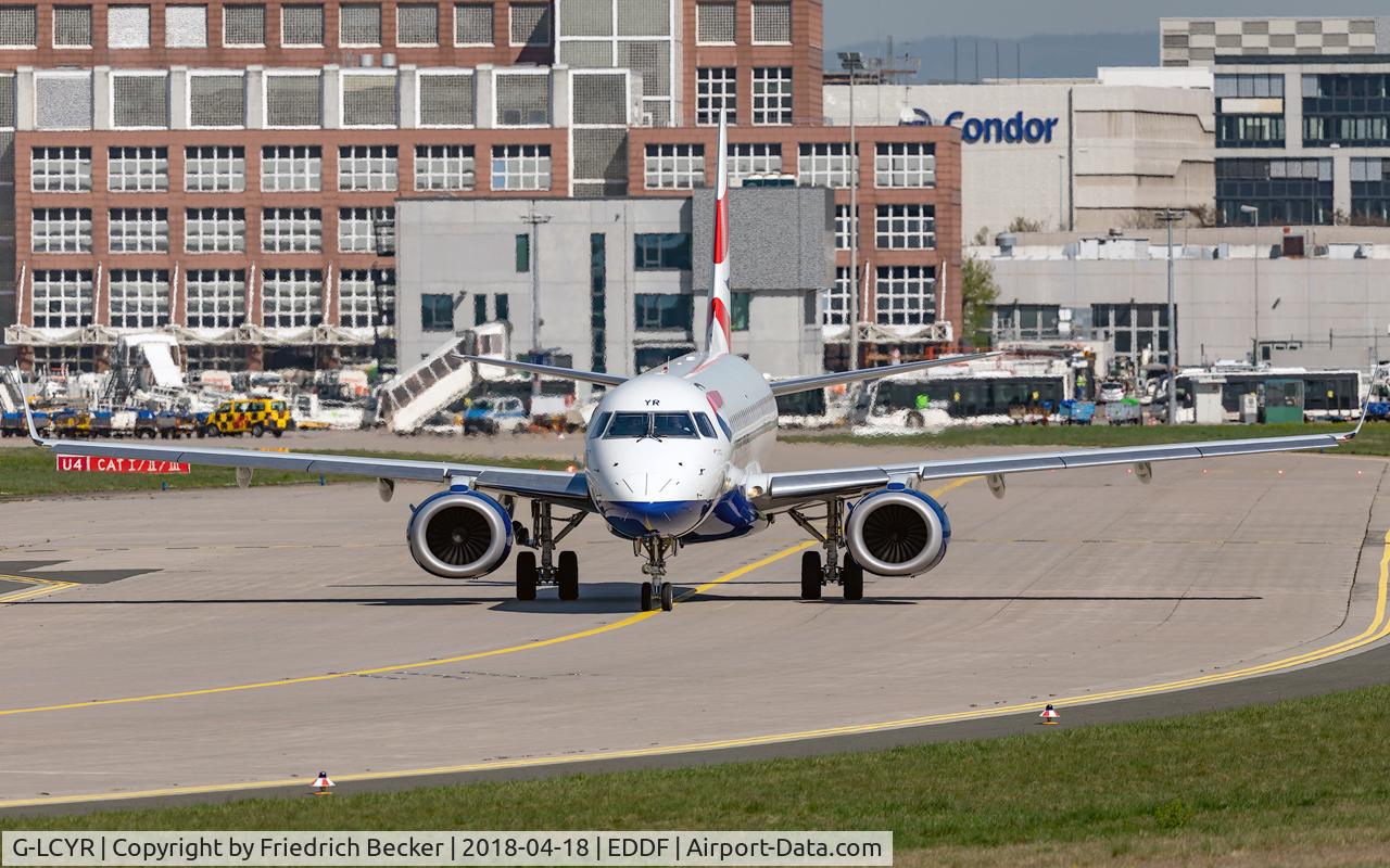 G-LCYR, 2012 Embraer 190SR (ERJ-190-100SR) C/N 19000563, taxying to the active