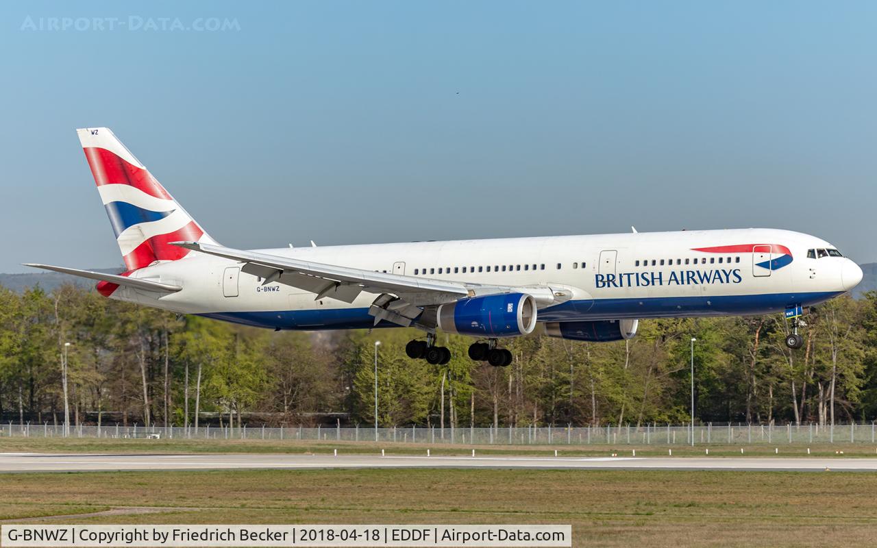 G-BNWZ, 1997 Boeing 767-336/ER C/N 25733, on final RW07L