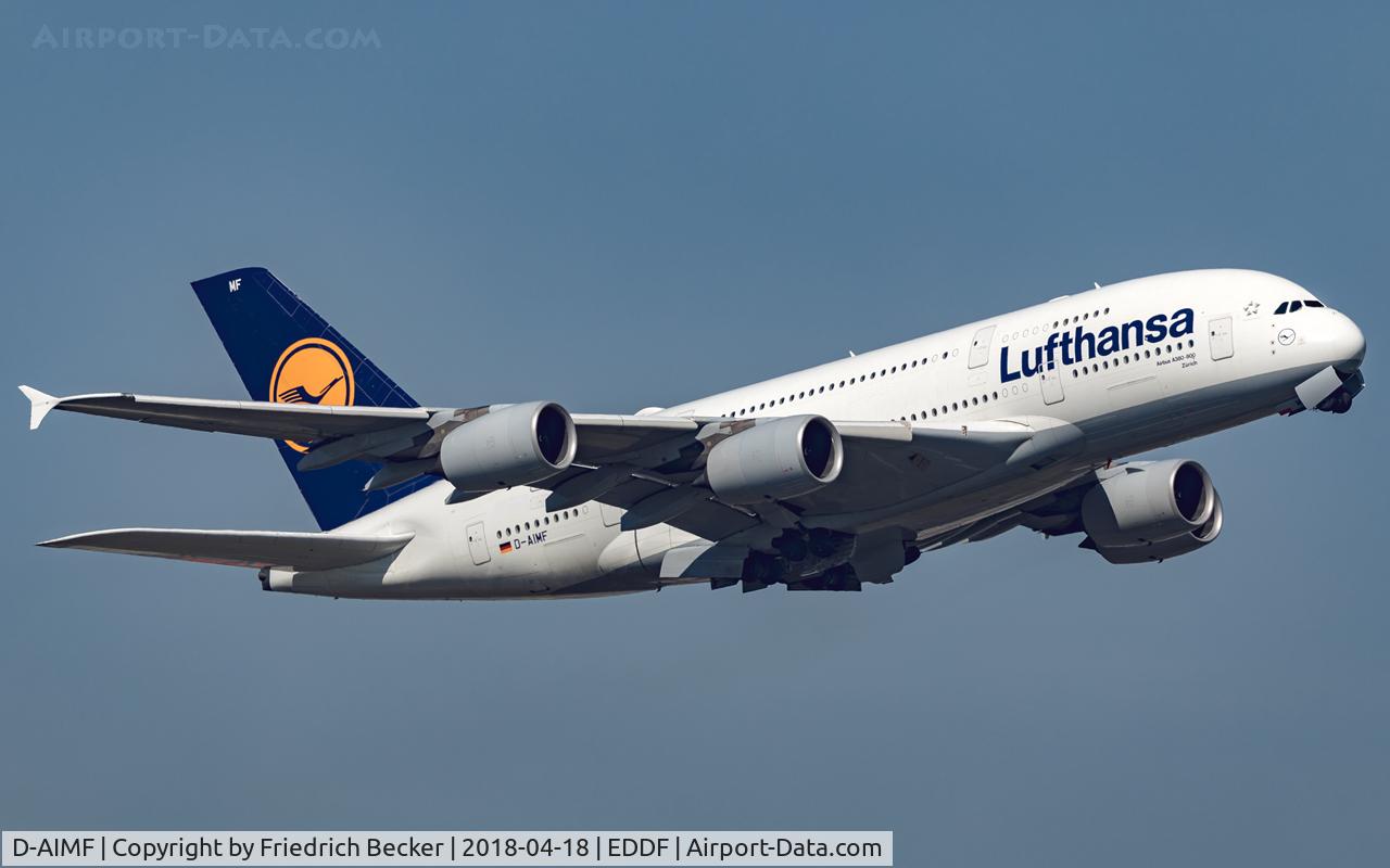D-AIMF, 2011 Airbus A380-841 C/N 066, departure via RW07C
