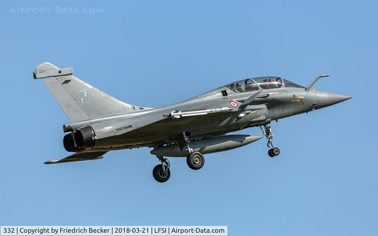 332, Dassault Rafale B C/N 332, on final at BA113 St. Dizier