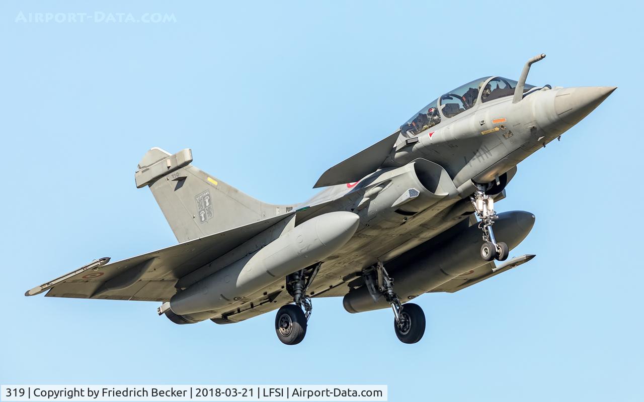 319, Dassault Rafale B C/N 314, on final at BA113 St. Dizier