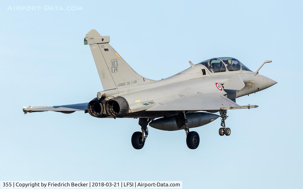 355, 2017 Dassault Rafale B C/N 355, on final at BA113 St. Dizier