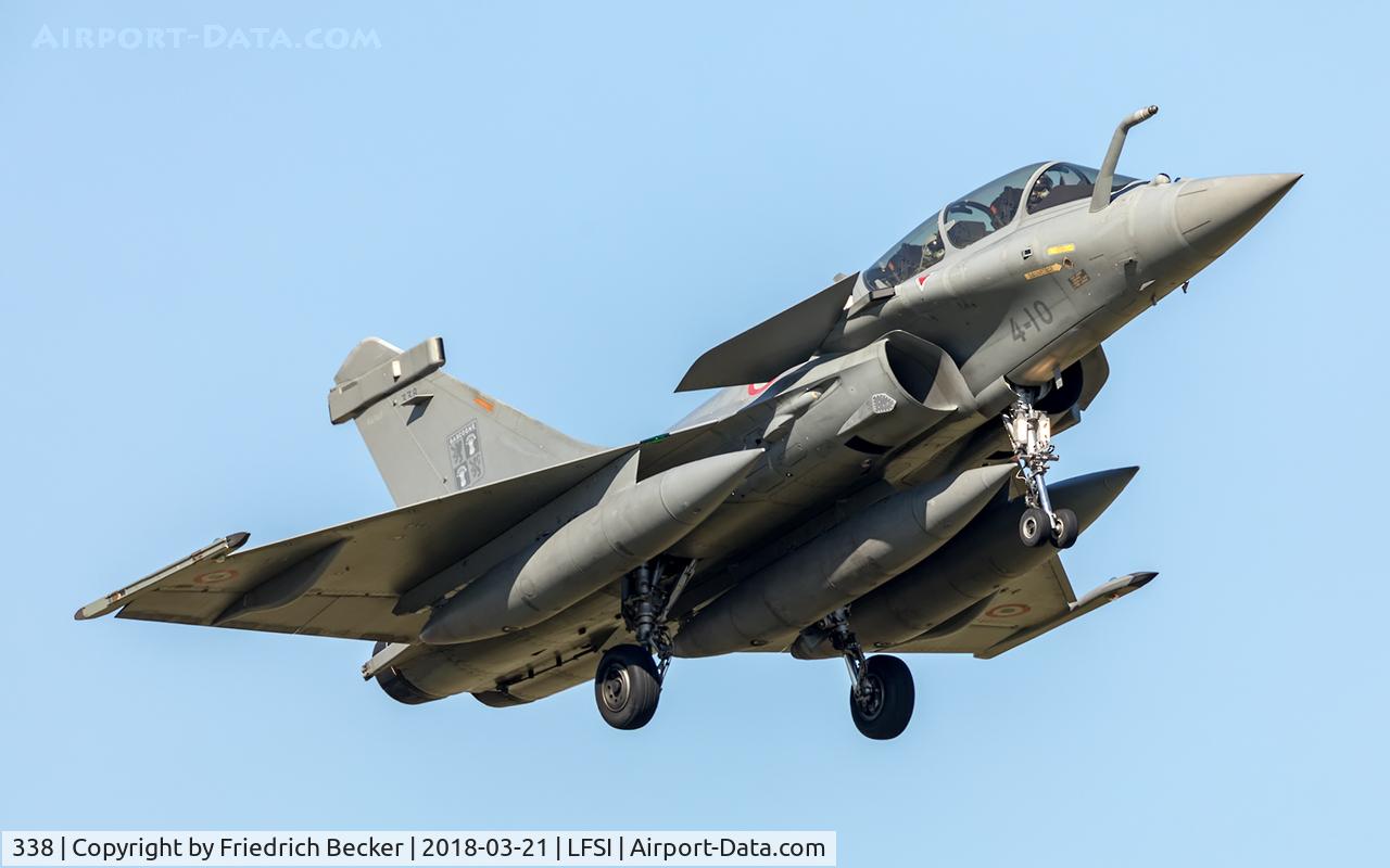 338, Dassault Rafale B C/N 338, on final at BA113 St. Dizier
