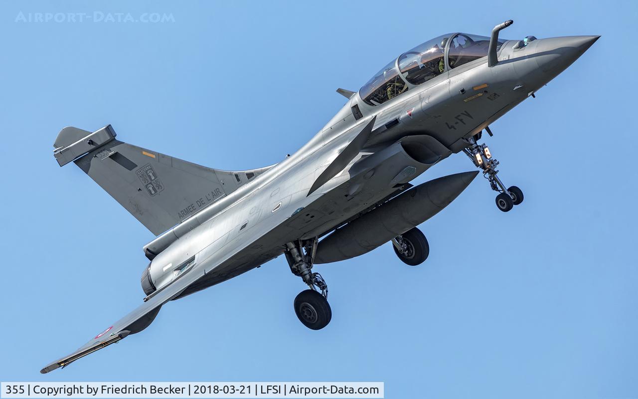 355, 2017 Dassault Rafale B C/N 355, turning into final at BA113 St. Dizier
