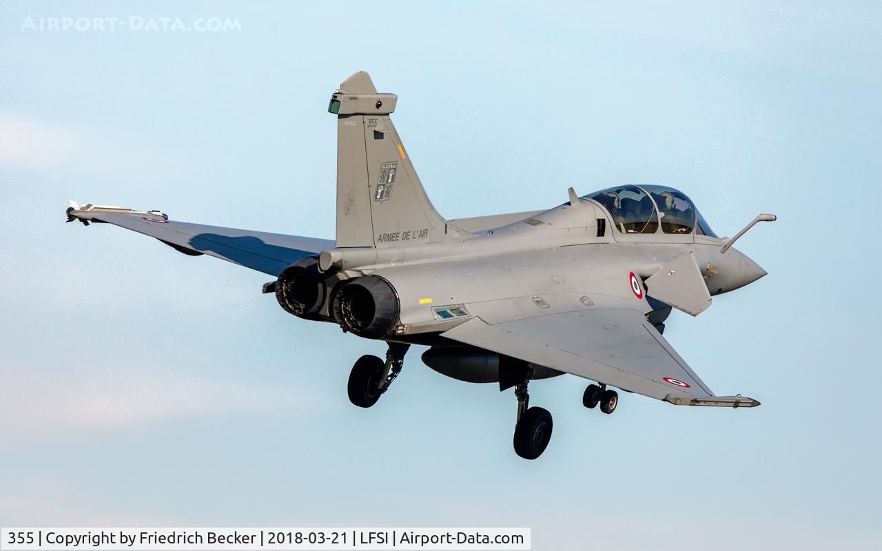 355, 2017 Dassault Rafale B C/N 355, turning into final at BA113 St. Dizier