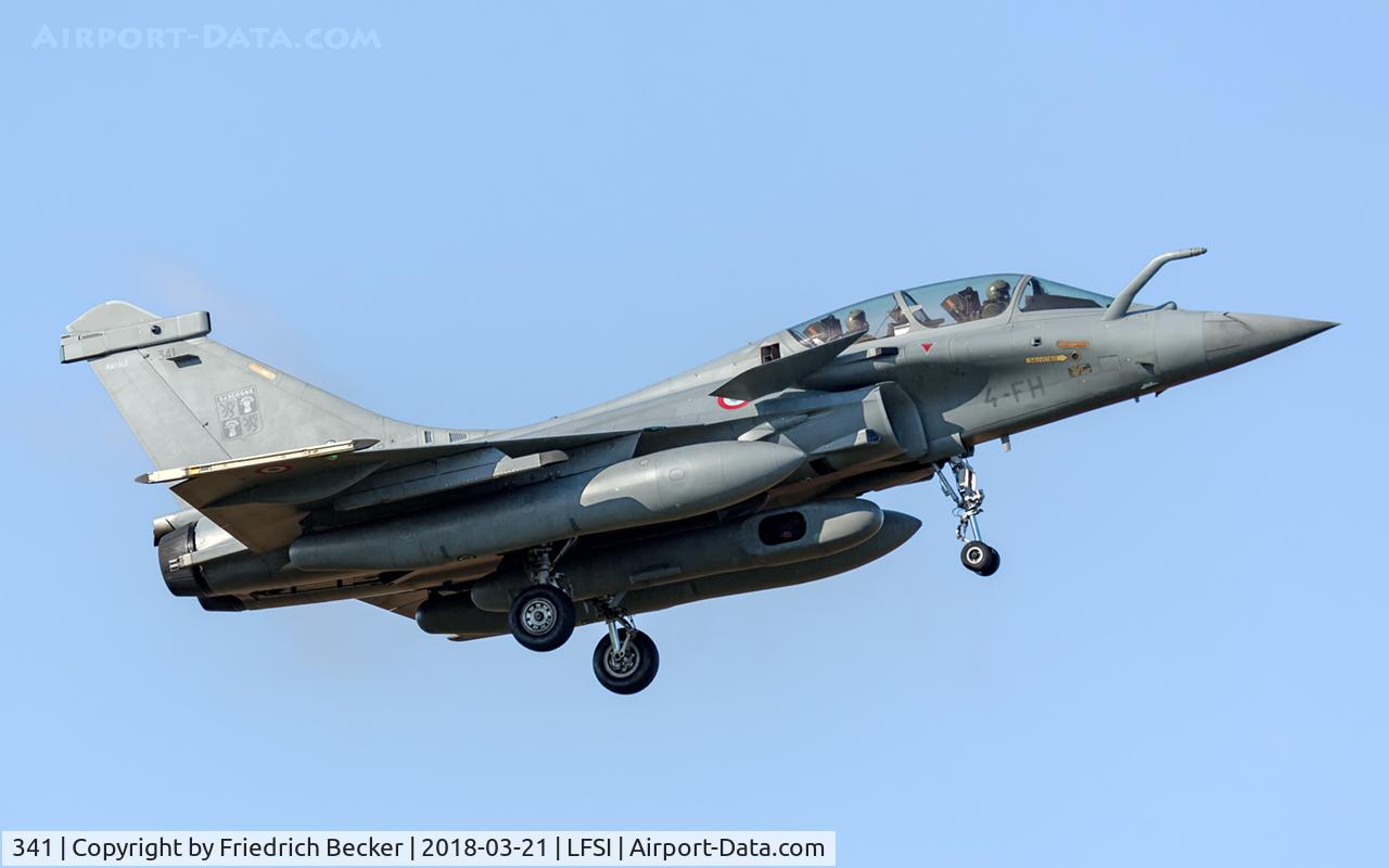 341, Dassault Rafale B C/N 341, on final at BA113 St. Dizier