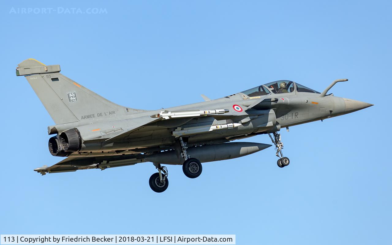 113, Dassault Rafale C C/N 113, on final at BA113 St. Dizier