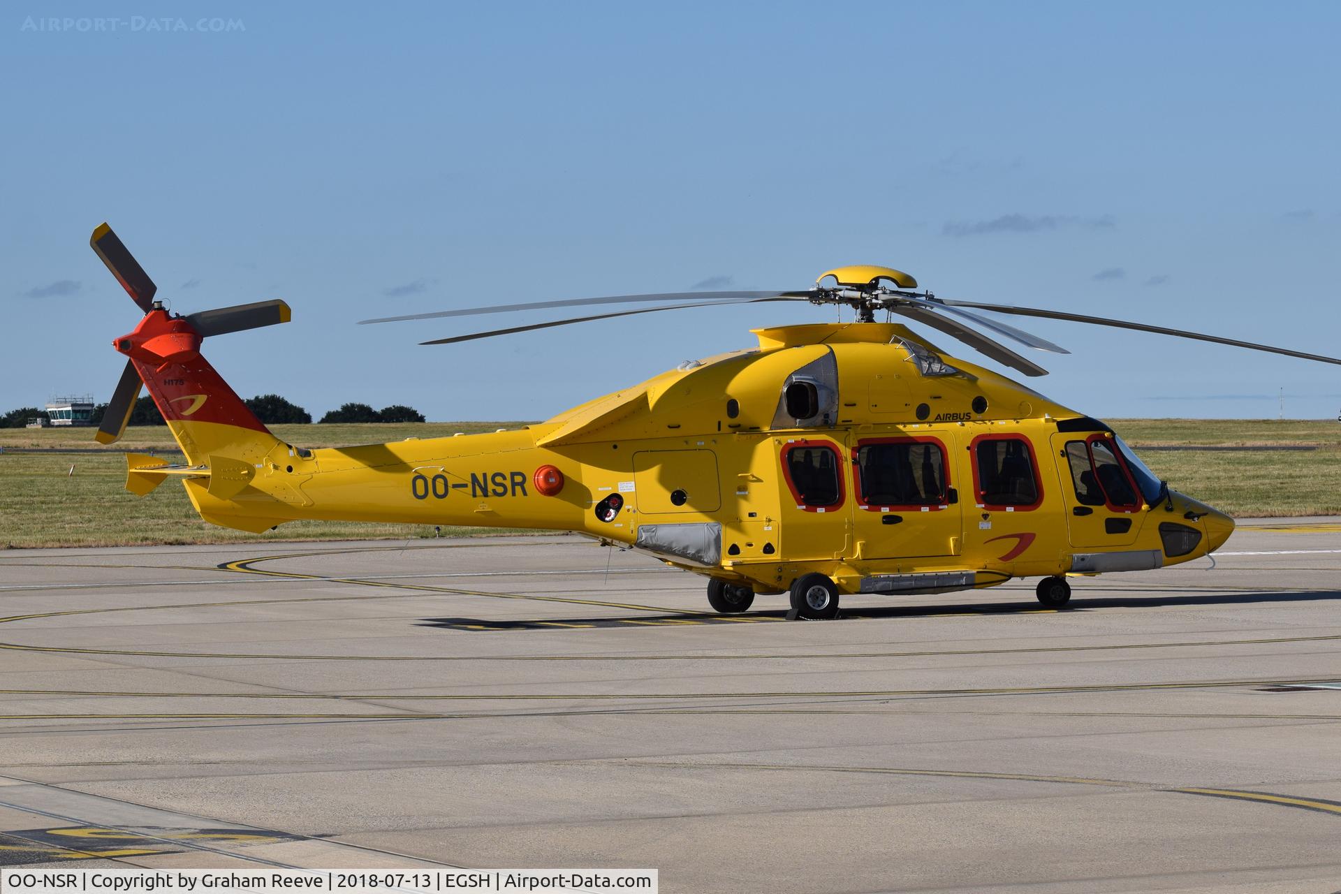 OO-NSR, 2018 Airbus Helicopters EC-175B C/N 5033, Parked at Norwich.
