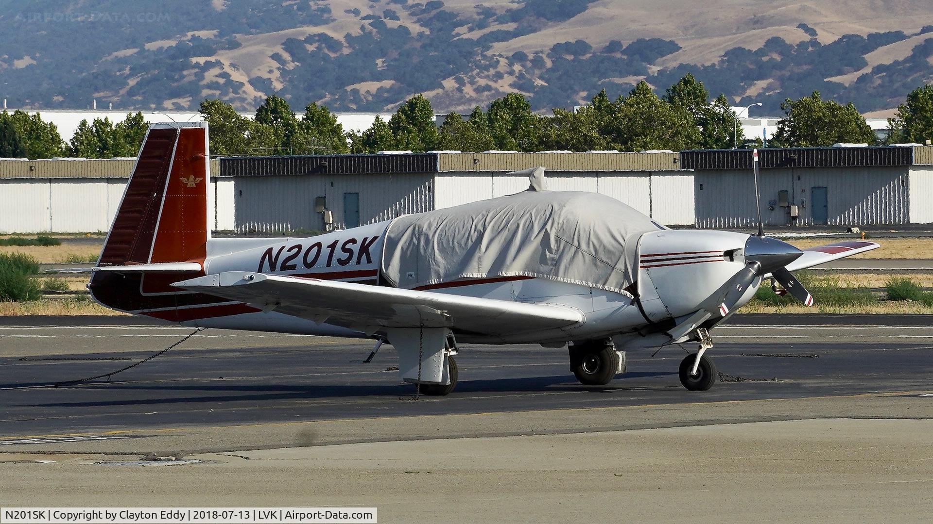 N201SK, 1977 Mooney M20J 201 C/N 24-0142, Livermore Airport California 2018.