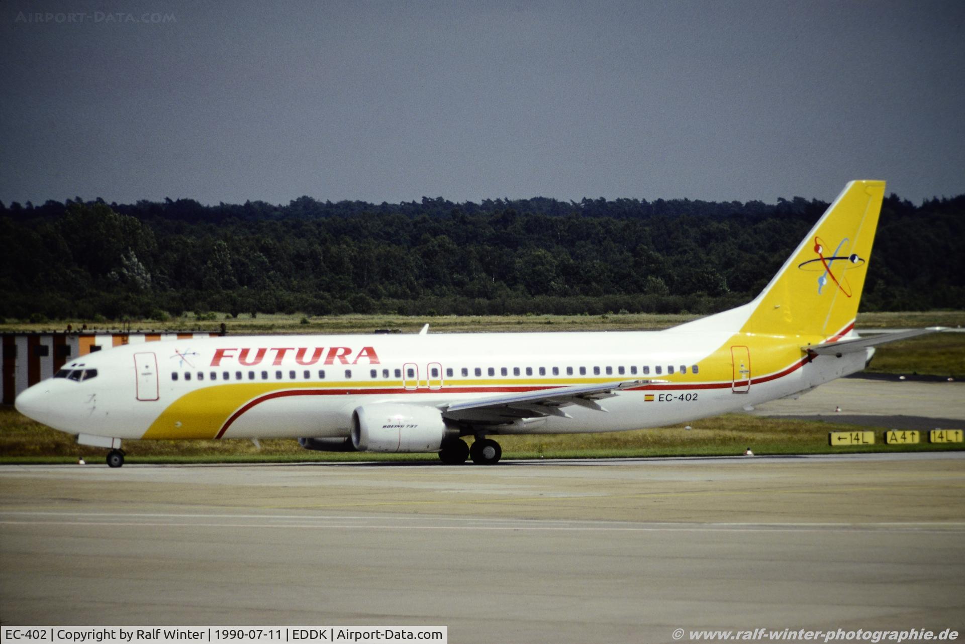 EC-402, 1990 Boeing 737-4Y0 C/N 24685, Boeing 737-4Y0 - FH FUA Futura - 24685 - EC-402 - 11.07.1990 - CGN