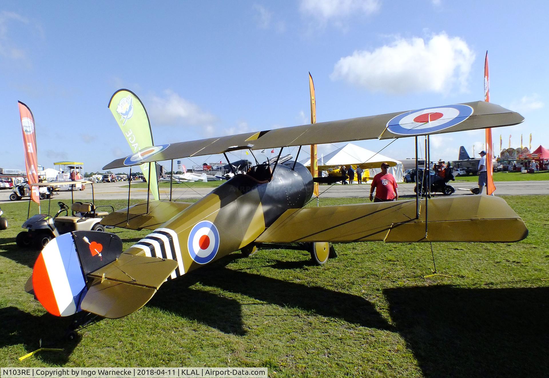 N103RE, 2018 Sopwith F.1 Camel Replica C/N 122214, Epton Richard W Sopwith Camel replica at 2018 Sun 'n Fun, Lakeland FL
