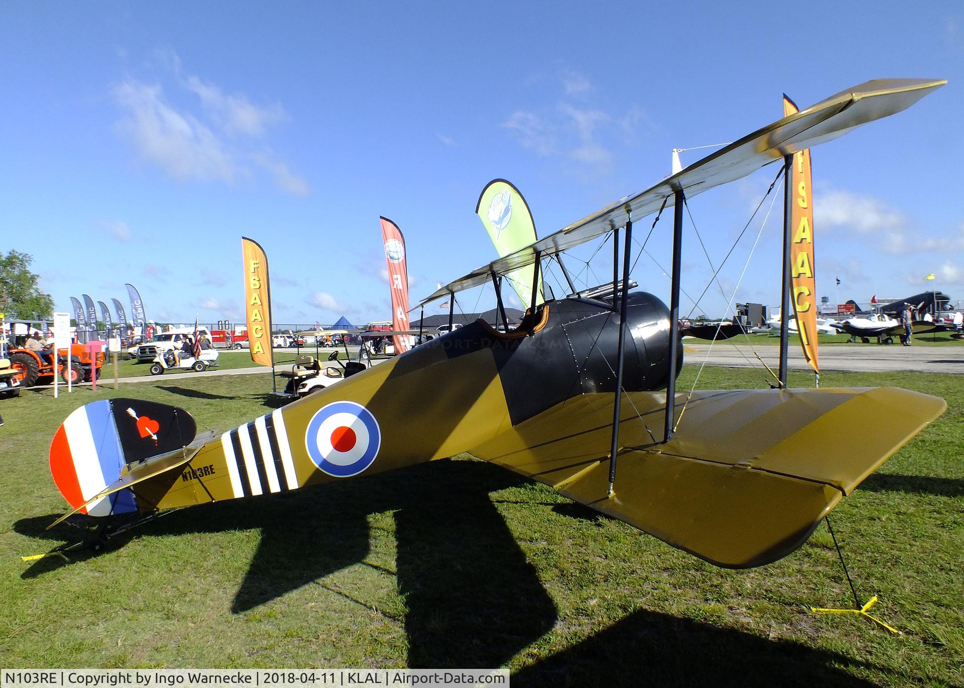 N103RE, 2018 Sopwith F.1 Camel Replica C/N 122214, Epton Richard W Sopwith Camel replica at 2018 Sun 'n Fun, Lakeland FL