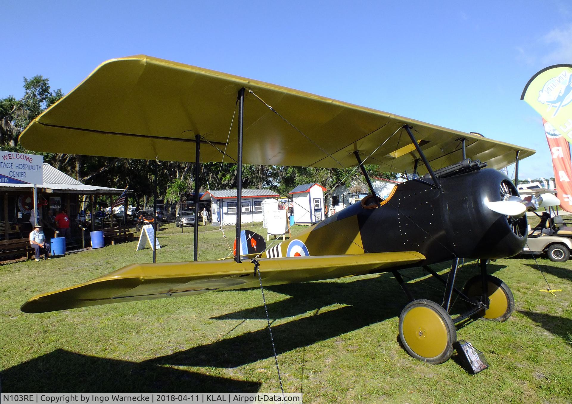 N103RE, 2018 Sopwith F.1 Camel Replica C/N 122214, Epton Richard W Sopwith Camel replica at 2018 Sun 'n Fun, Lakeland FL