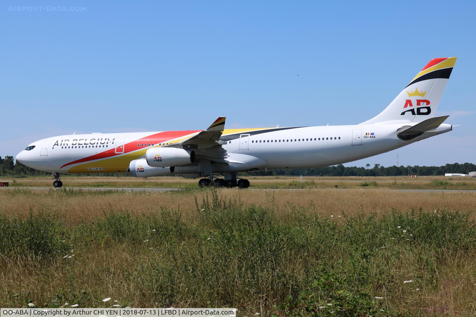 OO-ABA, 2007 Airbus A340-313 C/N 835, Ready for take off RWY05 to Brussels CRL.