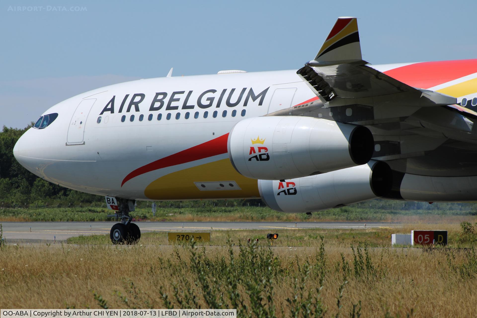 OO-ABA, 2007 Airbus A340-313 C/N 835, Ready for take off RWY05 to Brussels CRL.