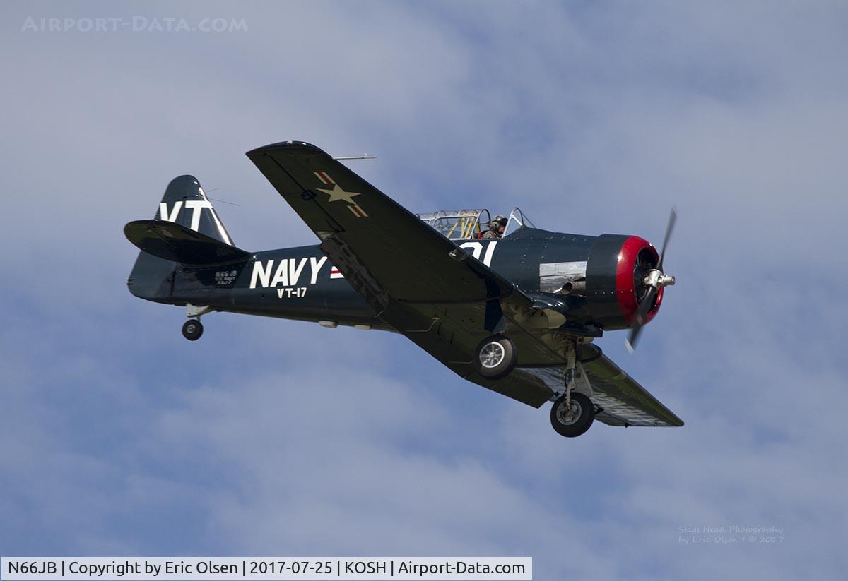 N66JB, 1949 North American T-6G Texan C/N 168-19, T-6 landing at Oshkosh