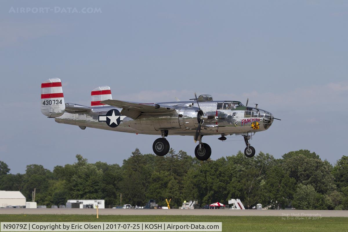 N9079Z, 1944 North American TB-25N Mitchell C/N 108-34009, Panchito landing at Oshkosh