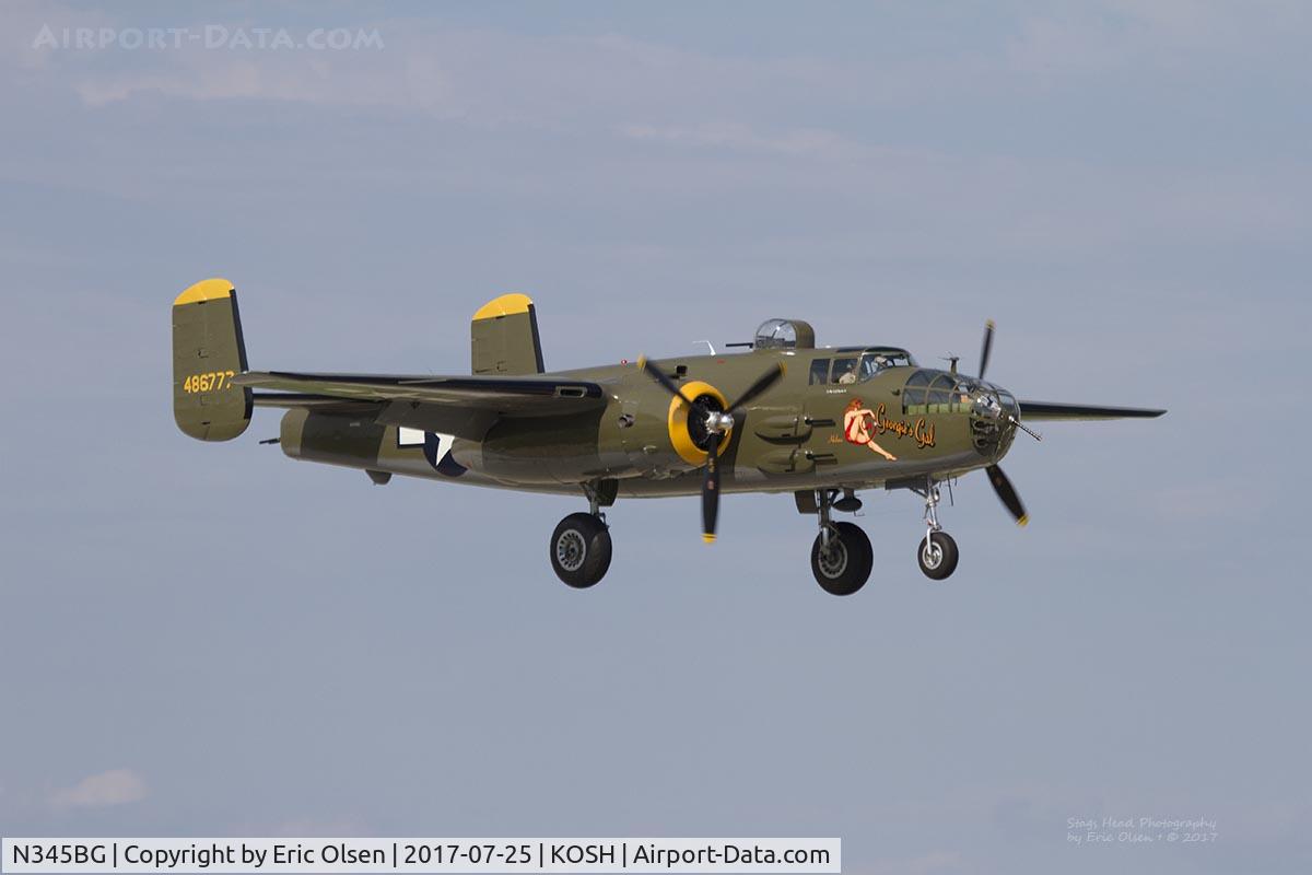 N345BG, 1944 North American TB-25N Mitchell C/N 108-47531, TB-25N landing at Oshkosh