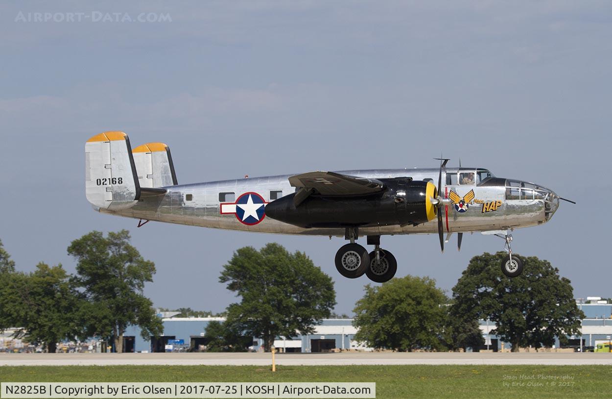 N2825B, 1940 North American RB-25 Mitchell C/N 62-2837, Miss Hap landing at Oshkosh