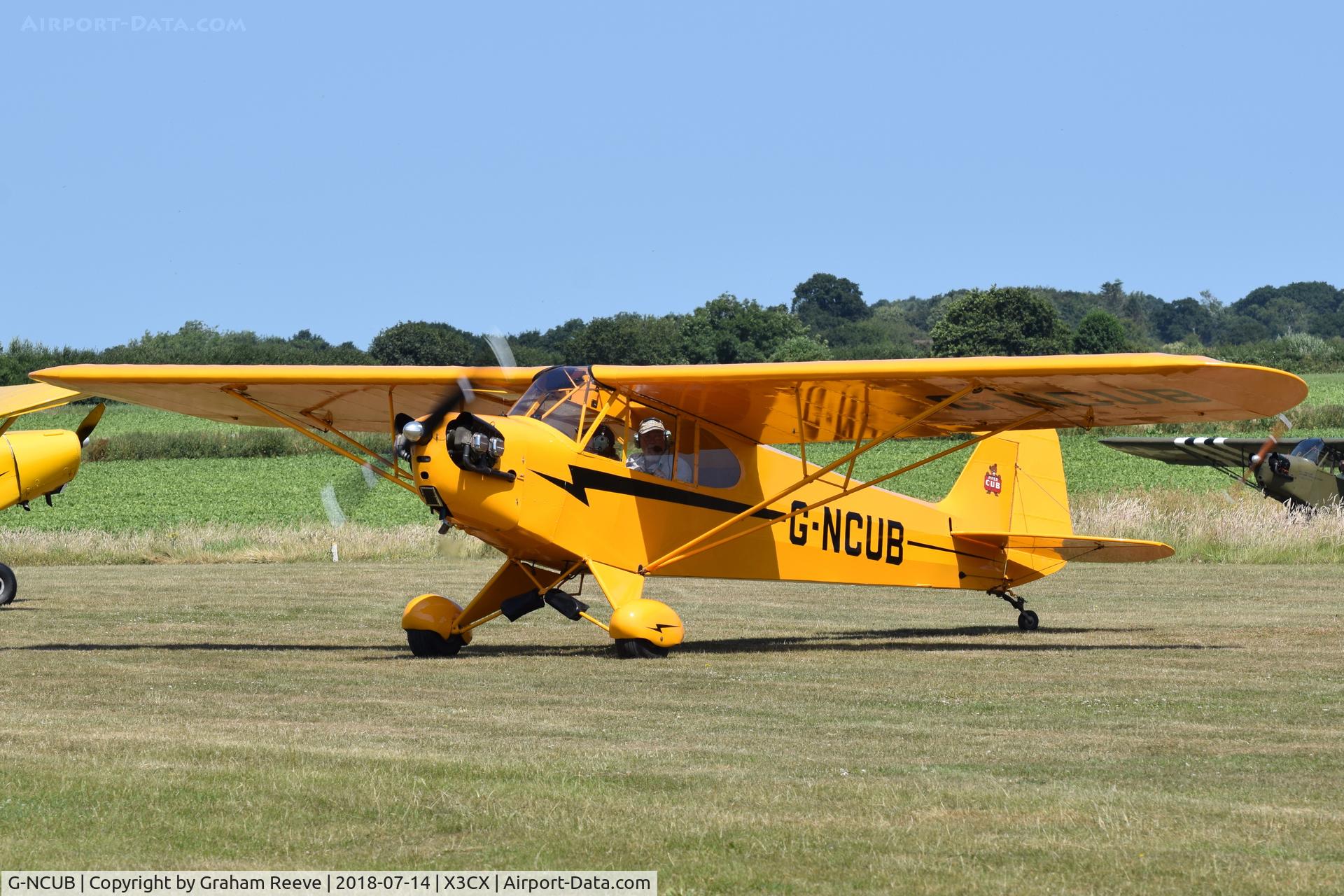 G-NCUB, 1944 Piper L-4H Grasshopper (J3C-65D) C/N 11599, Just landed at Northrepps.