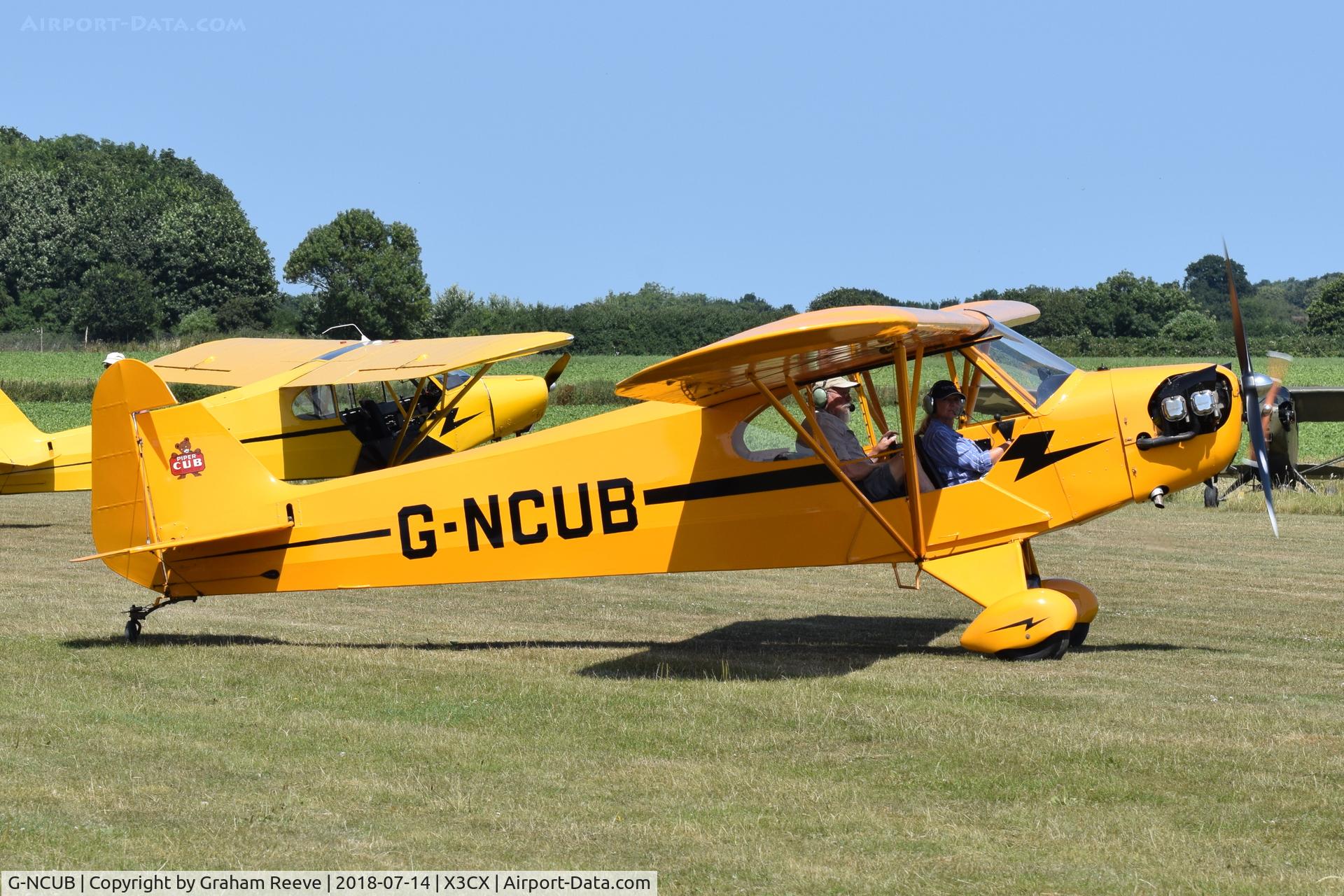 G-NCUB, 1944 Piper L-4H Grasshopper (J3C-65D) C/N 11599, Just landed at Northrepps.