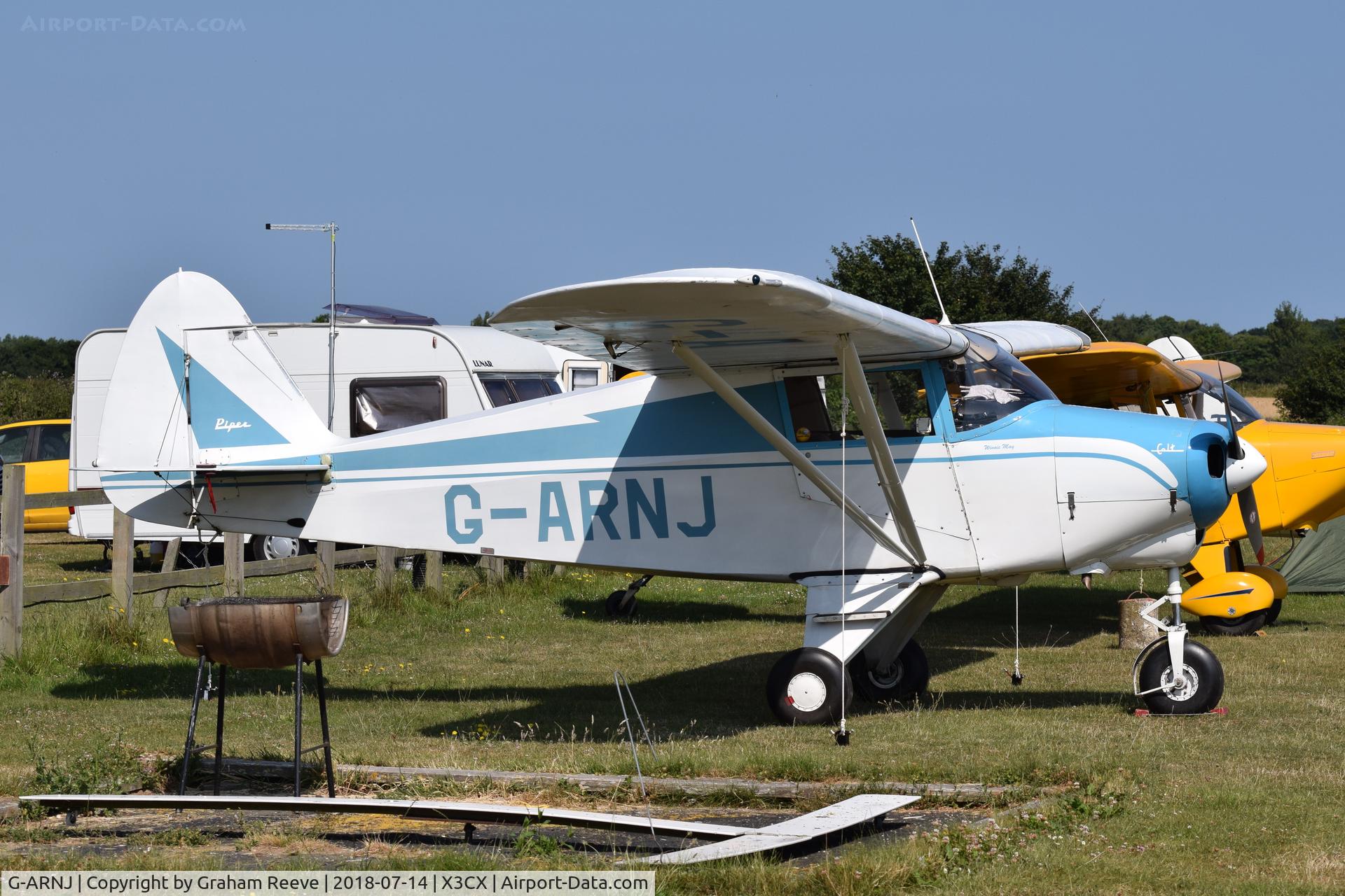 G-ARNJ, 1961 Piper PA-22-108 Colt Colt C/N 22-8587, Parked at Northrepps.