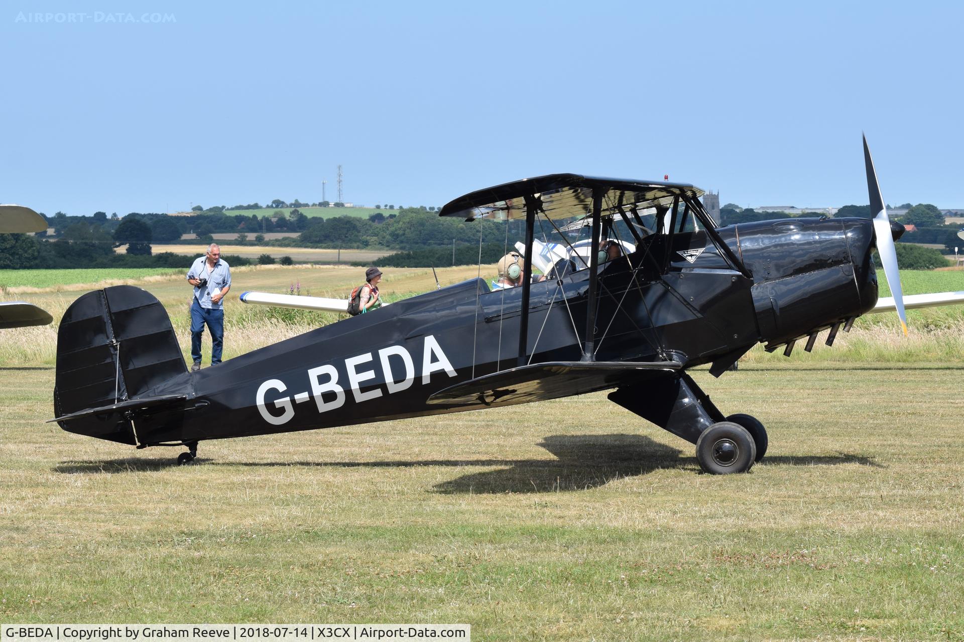 G-BEDA, 1957 CASA 1-131E Srs 2000 Jungmann C/N 2099, Just landed at Northrepps.
