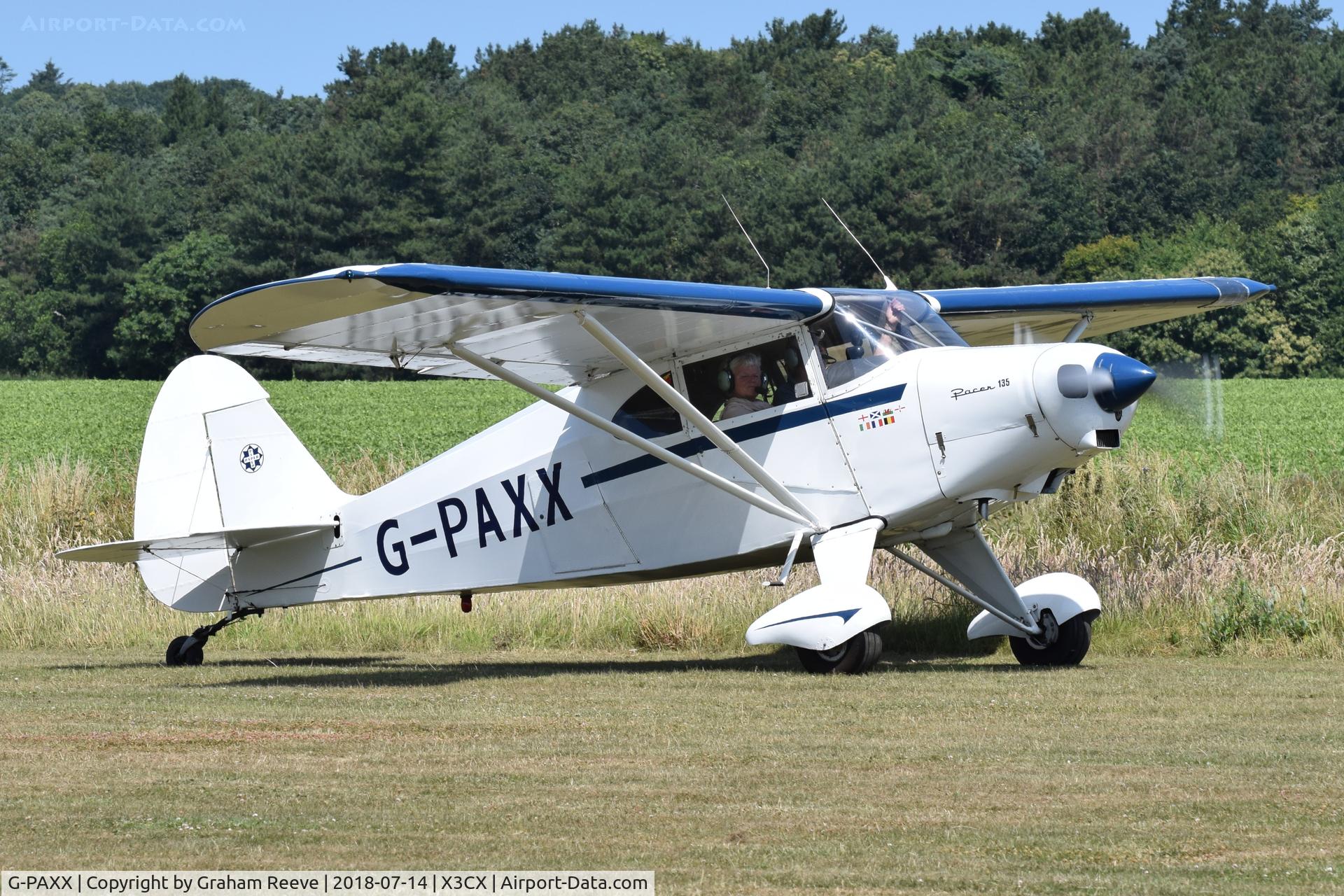G-PAXX, 1954 Piper PA-20-135 Pacer Pacer C/N 20-1107, Just landed at Northrepps.