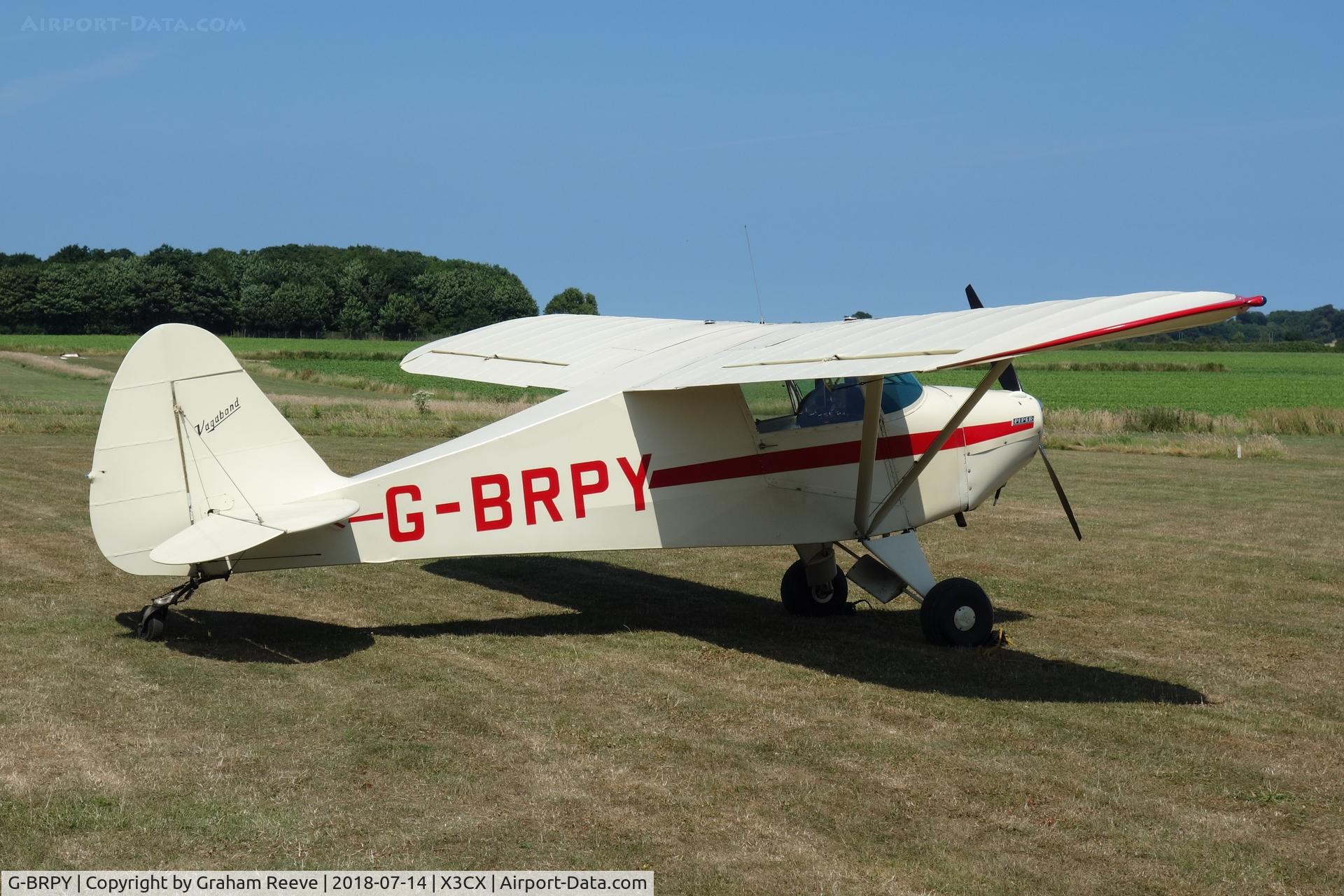 G-BRPY, 1948 Piper PA-15 Vagabond Vagabond C/N 15-141, Parked at Northrepps.